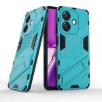 For OPPO A3X 5G India Punk Armor 2 in 1 PC + TPU Phone Case with Holder(Blue)