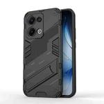 For OPPO Reno13 5G Global Punk Armor 2 in 1 PC + TPU Phone Case with Holder(Black)