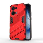 For OPPO Reno13 5G Global Punk Armor 2 in 1 PC + TPU Phone Case with Holder(Red)
