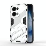 For OPPO Reno13 5G Global Punk Armor 2 in 1 PC + TPU Phone Case with Holder(White)
