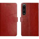 For Sony Xperia 1 VI Y-shaped Pattern Flip Leather Phone Case(Brown)