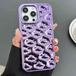 For iPhone 14 Pro Cloud Texture Electroplated TPU Phone Case(Purple)