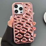 For iPhone 15 Pro Cloud Texture Electroplated TPU Phone Case(Rose Gold)