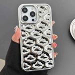 For iPhone 15 Pro Max Cloud Texture Electroplated TPU Phone Case(Silver)