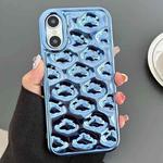 For iPhone XS / X Cloud Texture Electroplated TPU Phone Case(Blue)