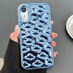 For iPhone XR Cloud Texture Electroplated TPU Phone Case(Blue)