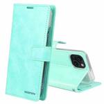 For iPhone 15 GOOSPERY BLUE MOON Crazy Horse Texture Leather Phone Case(Mint Green)