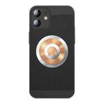 For iPhone 12 Honeycomb Hole Copper Cooling Phone Case with Lens Film(Black)