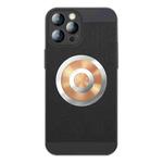 For iPhone 12 Pro Max Honeycomb Hole Copper Cooling Phone Case with Lens Film(Black)
