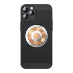 For iPhone 11 Pro Max Honeycomb Hole Copper Cooling Phone Case with Lens Film(Black)