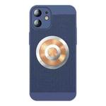 For iPhone 11 Honeycomb Hole Copper Cooling Phone Case with Lens Film(Blue)