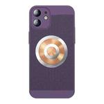 For iPhone 11 Honeycomb Hole Copper Cooling Phone Case with Lens Film(Purple)