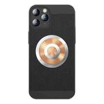 For iPhone 11 Pro Honeycomb Hole Copper Cooling Phone Case with Lens Film(Black)