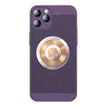 For iPhone 11 Pro Honeycomb Hole Copper Cooling Phone Case with Lens Film(Purple)