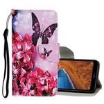 For Xiaomi Redmi 9 Colored Drawing Pattern Horizontal Flip Leather Case with Holder & Card Slots & Wallet(Red Flower Butterfly)