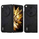 For OPPO Find N3 / OnePlus Open ABEEL Dual Color Lichi Texture PU Phone Case(Black)