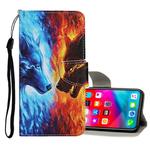 For iPhone XS Max Colored Drawing Pattern Horizontal Flip Leather Case with Holder & Card Slots & Wallet(Flame Wolf)