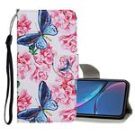 For iPhone XR Colored Drawing Pattern Horizontal Flip Leather Case with Holder & Card Slots & Wallet(Dragonfly Flower)