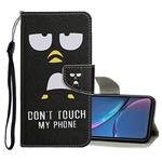 For iPhone XR Colored Drawing Pattern Horizontal Flip Leather Case with Holder & Card Slots & Wallet(Penguin)