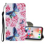 For iPhone X / XS Colored Drawing Pattern Horizontal Flip Leather Case with Holder & Card Slots & Wallet(Dragonfly Flower)