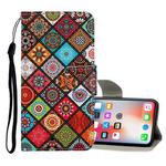 For iPhone X / XS Colored Drawing Pattern Horizontal Flip Leather Case with Holder & Card Slots & Wallet(Folk-custom)