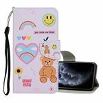 For iPhone 11 Pro Colored Drawing Pattern Horizontal Flip Leather Case with Holder & Card Slots & Wallet(Smiley Bear)