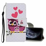For iPhone 11 Pro Colored Drawing Pattern Horizontal Flip Leather Case with Holder & Card Slots & Wallet(Owl Family)