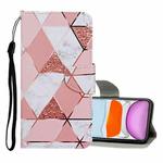 For iPhone 11 Colored Drawing Pattern Horizontal Flip Leather Case with Holder & Card Slots & Wallet(Marble)