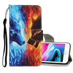 For iPhone 8 / 7 Colored Drawing Pattern Horizontal Flip Leather Case with Holder & Card Slots & Wallet(Flame Wolf)