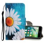 For iPhone 8 Plus / 7 Plus Colored Drawing Pattern Horizontal Flip Leather Case with Holder & Card Slots & Wallet(Daisy)