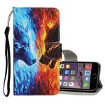 For iPhone 6 Plus / 6s Plus Colored Drawing Pattern Horizontal Flip Leather Case with Holder & Card Slots & Wallet(Flame Wolf)