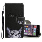 For iPhone 6 Plus / 6s Plus Colored Drawing Pattern Horizontal Flip Leather Case with Holder & Card Slots & Wallet(Little Cat)