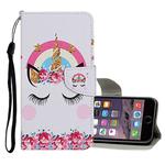 For iPhone 6 Plus / 6s Plus Colored Drawing Pattern Horizontal Flip Leather Case with Holder & Card Slots & Wallet(Crown Unicorn)
