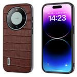 For Huawei Mate 60 ABEEL Crocodile Texture Genuine Leather Phone Case(Brown)