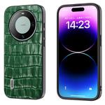 For Huawei Mate 60 ABEEL Crocodile Texture Genuine Leather Phone Case(Green)