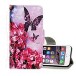 For iPhone 6 / 6s Colored Drawing Pattern Horizontal Flip Leather Case with Holder & Card Slots & Wallet(Red Flower Butterfly)
