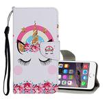 For iPhone 6 / 6s Colored Drawing Pattern Horizontal Flip Leather Case with Holder & Card Slots & Wallet(Crown Unicorn)