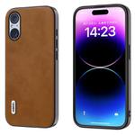 For Sony Xperia 5 V ABEEL Two-color Calf Texture PU Phone Case(Brown)