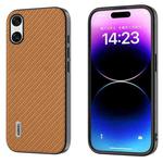 For Sony Xperia 10 VI ABEEL Carbon Fiber Texture Protective Phone Case(Light Brown)