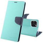 For iPhone 15 Pro Max GOOSPERY FANCY DIARY Cross Texture Leather Phone Case(Mint Green)