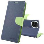 For iPhone 15 Pro GOOSPERY FANCY DIARY Cross Texture Leather Phone Case(Navy Blue)