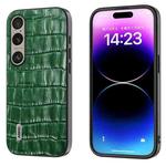 For Sony Xperia 1 VI ABEEL Crocodile Texture Genuine Leather Phone Case(Green)