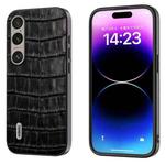 For Sony Xperia 1 VI ABEEL Crocodile Texture Genuine Leather Phone Case(Black)