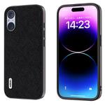For Sony Xperia 5 V ABEEL Cross Texture Genuine Leather Phone Case(Black)