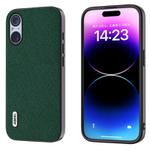 For Sony Xperia 5 V ABEEL Cross Texture Genuine Leather Phone Case(Green)