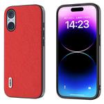For Sony Xperia 5 V ABEEL Cross Texture Genuine Leather Phone Case(Red)