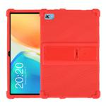 For Teclast M40 Plus Shockproof Silicone Tablet Protective Case with Holder(Red)