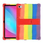 For Teclast P20 Shockproof Silicone Tablet Protective Case with Holder(Rainbow)