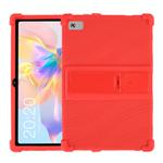 For Teclast P40 HD Shockproof Silicone Tablet Protective Case with Holder(Red)