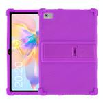 For Teclast P40 HD Shockproof Silicone Tablet Protective Case with Holder(Purple)